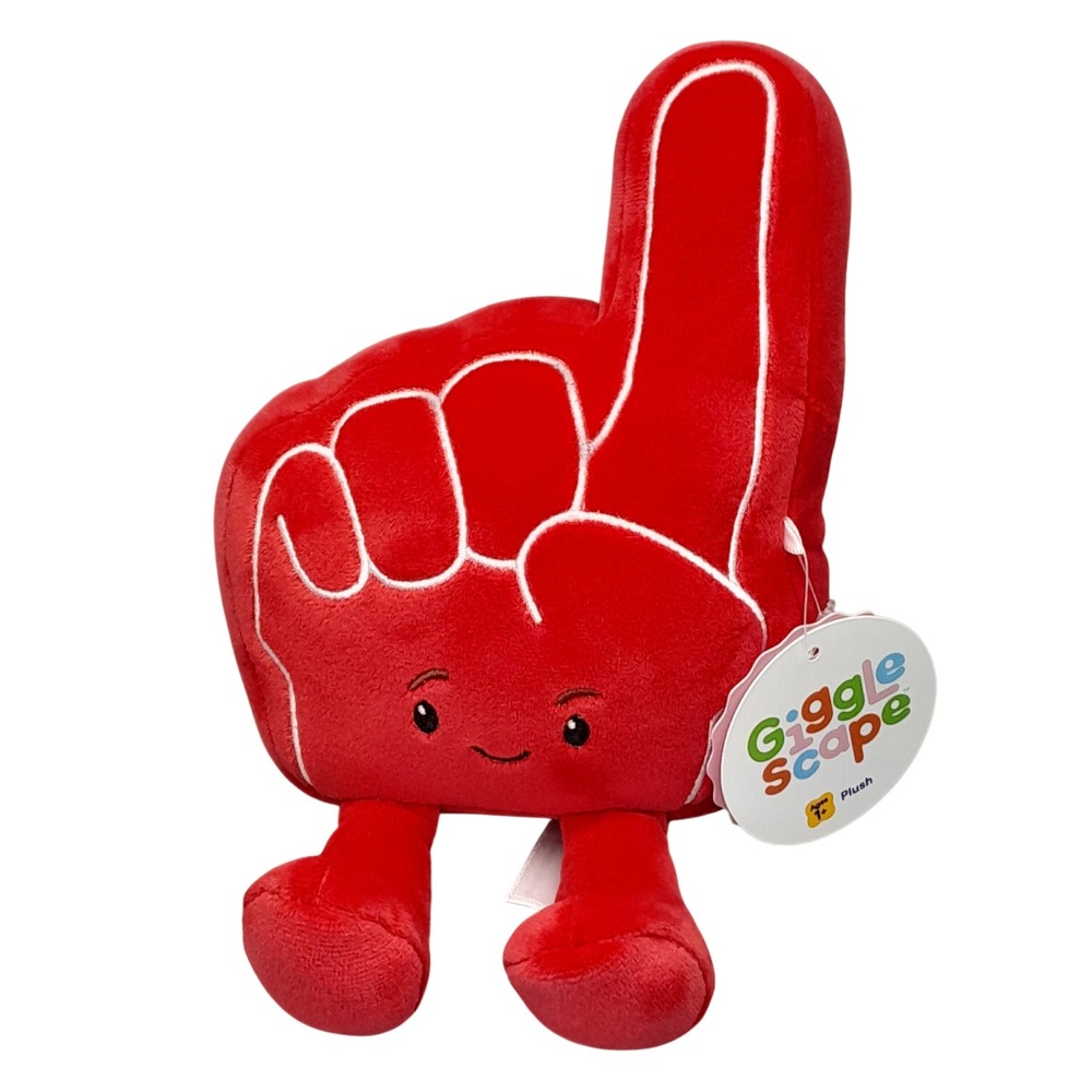 Gigglescape Red Foam Finger Plush Stuffed Toy #1 Fan Sports Theme NWT